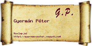 Gyermán Péter névjegykártya