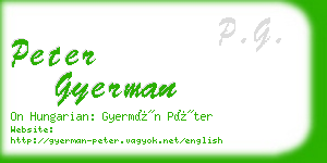 peter gyerman business card